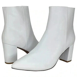SMASH Shoes Chiku White Faux Leather Womens Ankle Boots Size 11M